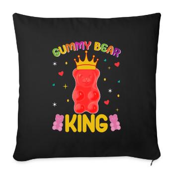 Gümmibär König der Süßigkeiten - Sofakissen mit Füllung 45 x 45 cm - Schwarz - Vorne
