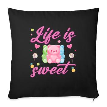Gümmibären machen das leben süßer - Sofakissen mit Füllung 45 x 45 cm - Schwarz - Vorne