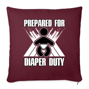Prepared for diaper duty - Sofa pillow with filling 45cm x 45cm - burgundy - Front
