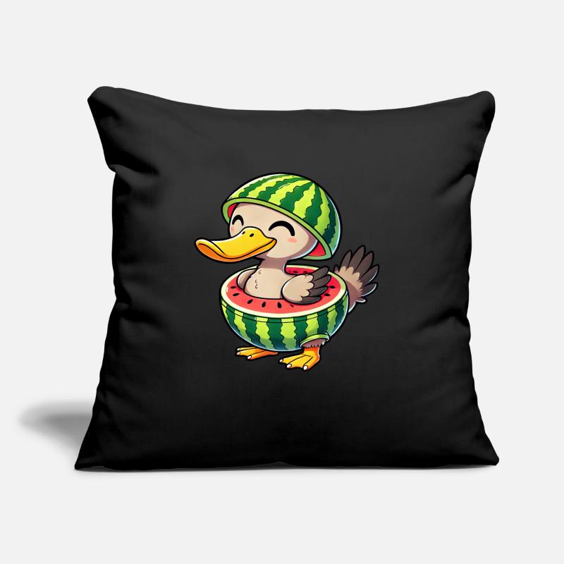 Fantaisiste canard dodo pastèque drôle de fruit Coussin et housse de 45 x 45 cm