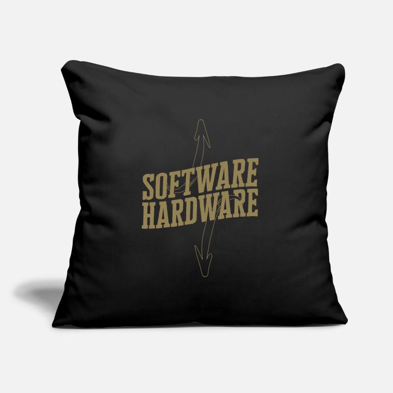 Funny IT Saying Software Hardware Word Game Sofa pillow with filling 45cm x 45cm