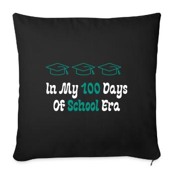 À l’époque de mes 100 jours d’école - Coussin et housse de 45 x 45 cm - noir - Devant