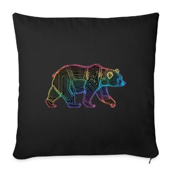 Bär Abstrakte Kunst - Sofakissen mit Füllung 45 x 45 cm - Schwarz - Vorne