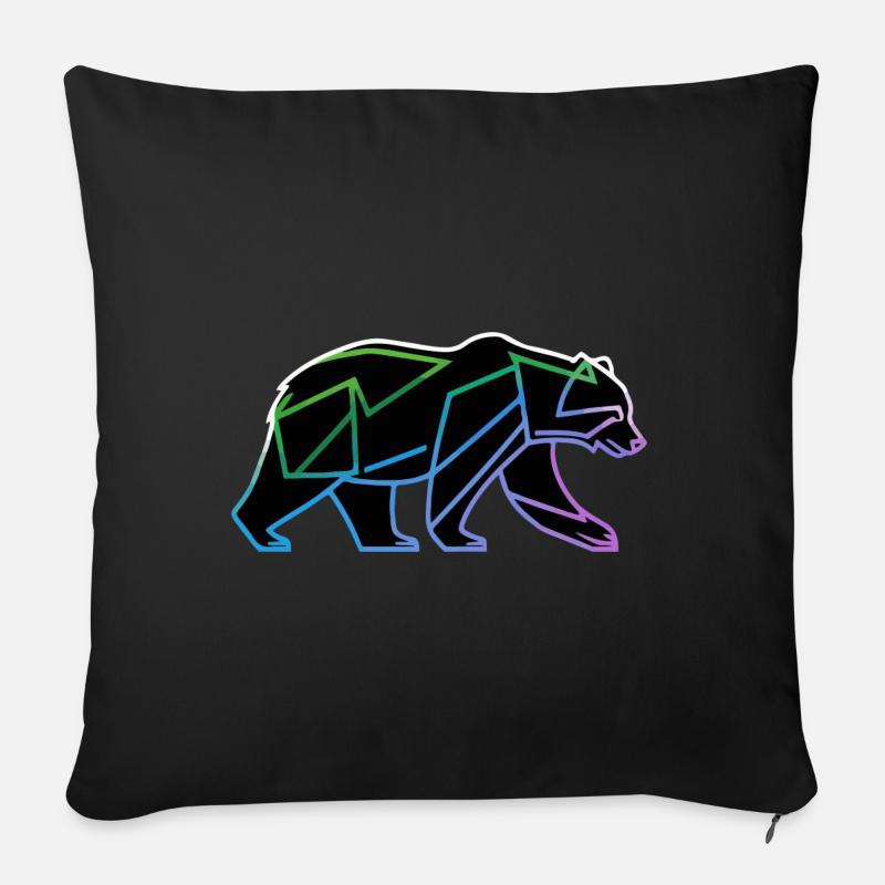 Bär Polygon - Sofakissen mit Füllung 45 x 45 cm - Schwarz