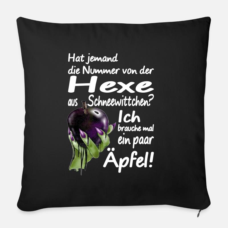 Böse Hexe Apfel Märchen Rache Eifersucht Spruch - Sofakissen mit Füllung 45 x 45 cm - Schwarz