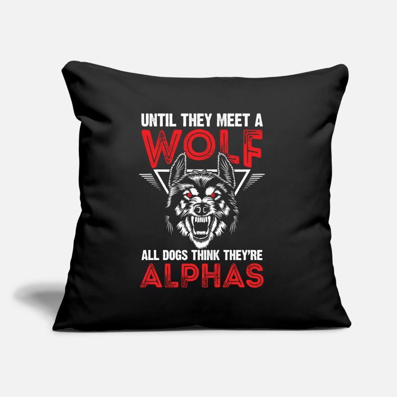 Wolf Alpha Leitwolf Spruch Rudel Wölfe Wolfsrudel Sofakissen mit Füllung 45 x 45 cm
