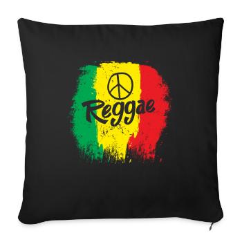 Reggae Grunge Reggaeton Reggaestyle Musique - Coussin et housse de 45 x 45 cm - noir - Devant