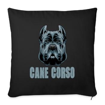 Cane Corso pour cane Corso propriétaire Cane - Coussin et housse de 45 x 45 cm - noir - Devant