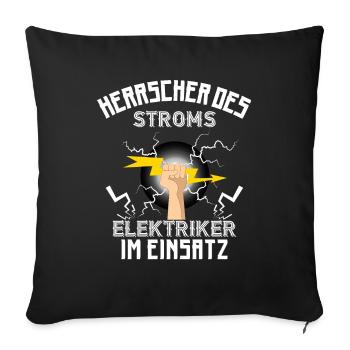 Strom | Elektriker - Sofakissen mit Füllung 45 x 45 cm - Schwarz - Vorne