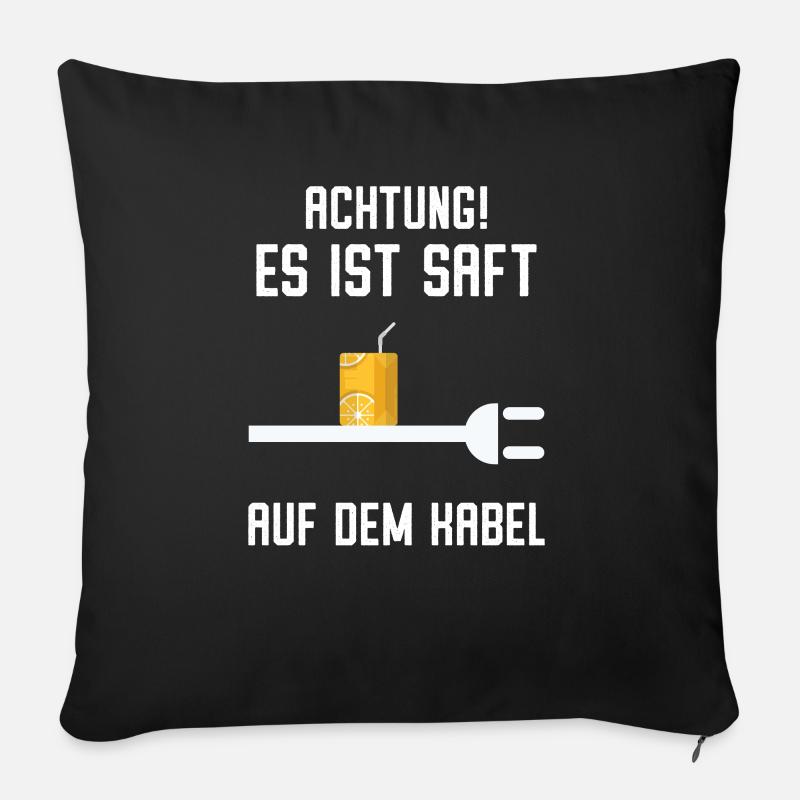 Saft auf Kabel | Elektriker - Sofakissen mit Füllung 45 x 45 cm - Schwarz