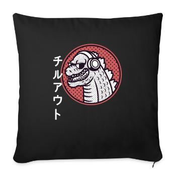 Japan Chilling | Anime - Sofa pillow with filling 45cm x 45cm - black - Front