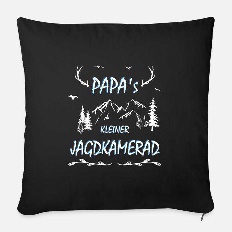 Jäger - Papas kleiner Jagdkamerad - Sofakissen mit Füllung 45 x 45 cm - Schwarz