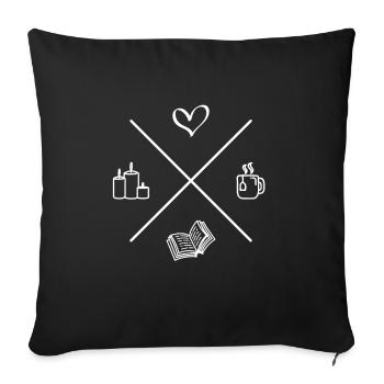Lisez confortablement | Livres Livre - Coussin et housse de 45 x 45 cm - noir - Devant