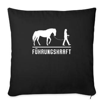 Pferde reiten Führungskraft | Reiterin - Sofakissen mit Füllung 45 x 45 cm - Schwarz - Vorne