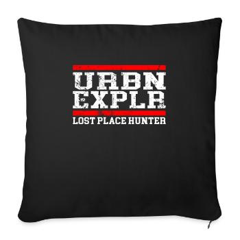 Urbexer Urban Explorer Lost Place - Sofa pillow with filling 45cm x 45cm - black - Front