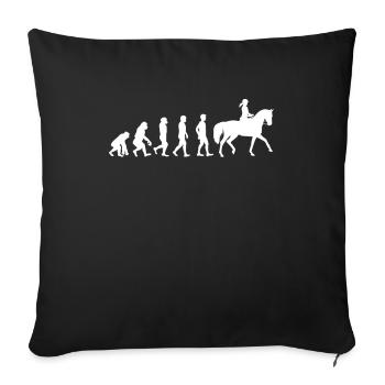 Horses Dressage | Rider Riding - Sofa pillow with filling 45cm x 45cm - black - Front