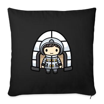 Igloo Eskimo Bande dessinée d’hiver - Coussin et housse de 45 x 45 cm - noir - Devant