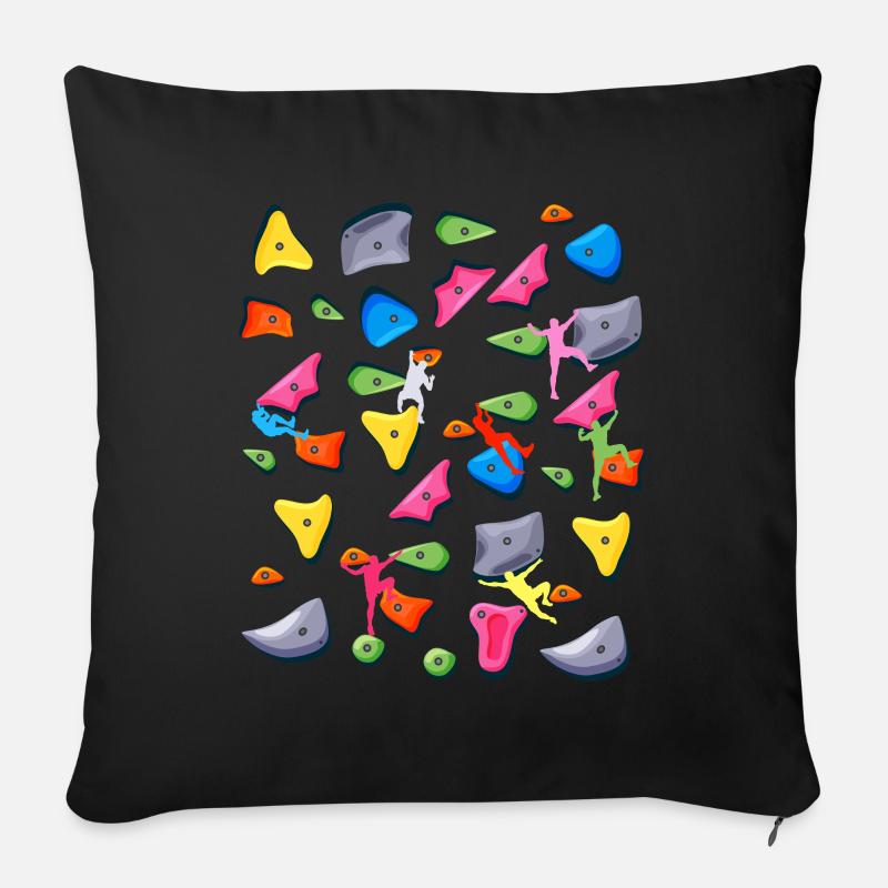Bouldering Climbing Boulderer Bouldering - Sofa pillow with filling 45cm x 45cm - black