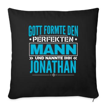 Jonathan Name Design - Sofakissen mit Füllung 45 x 45 cm - Schwarz - Vorne