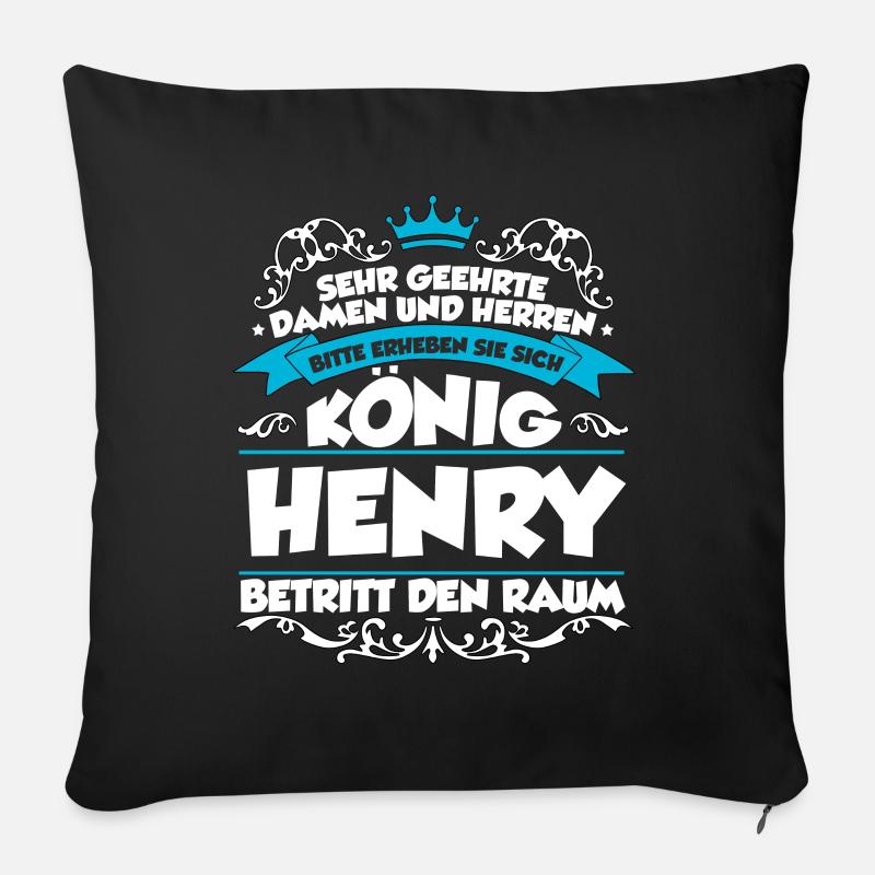 Henry Name Design - Sofakissen mit Füllung 45 x 45 cm - Schwarz