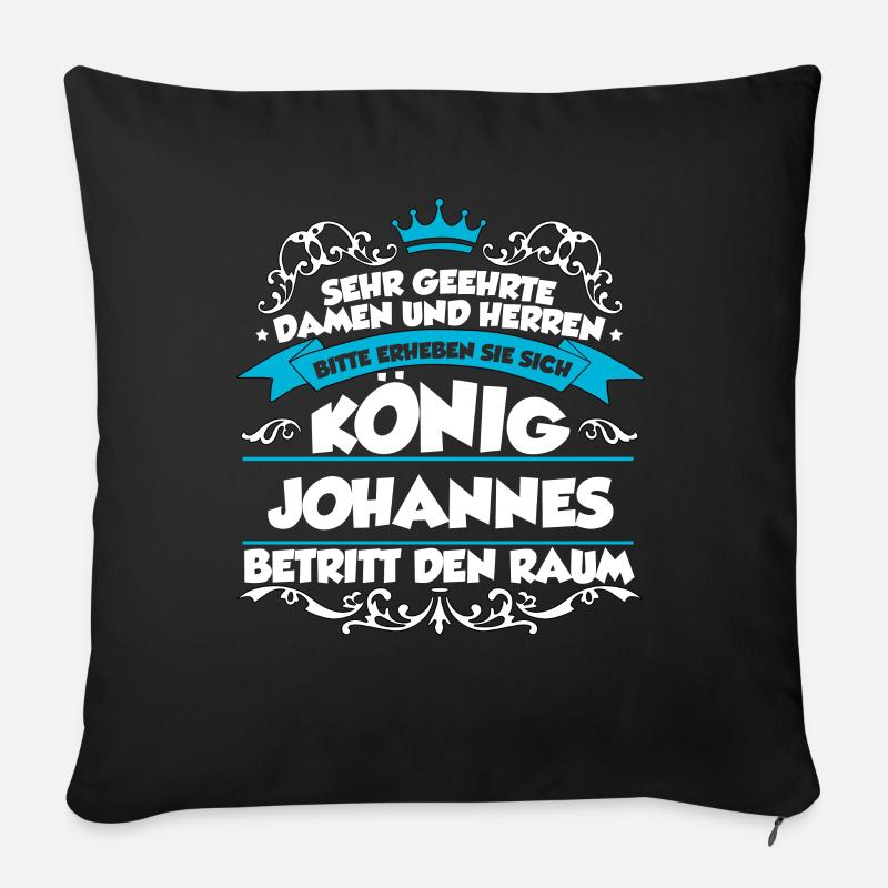 Johannes Name Design - Sofakissen mit Füllung 45 x 45 cm - Schwarz