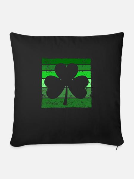 Kleeblatt St Patricks Day Grün - Sofakissen mit Füllung 45 x 45 cm - Schwarz