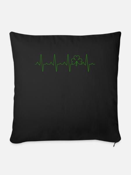 Kleeblatt St Patricks Day EKG - Sofakissen mit Füllung 45 x 45 cm - Schwarz