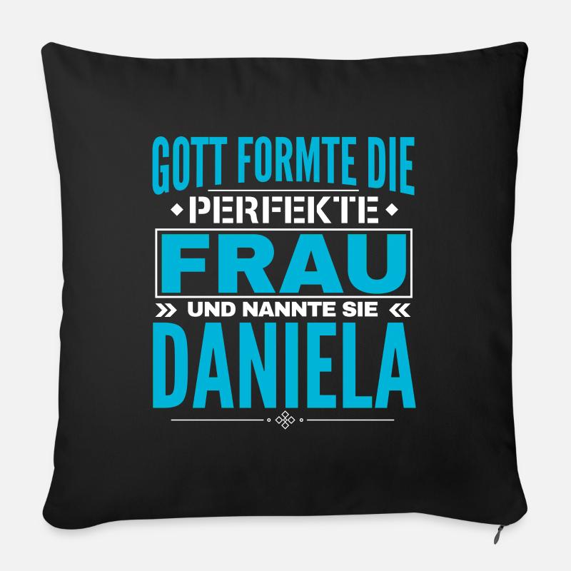 Daniela Name Design - Sofa pillow with filling 45cm x 45cm - black