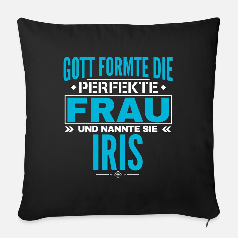 Iris Name Design - Sofakissen mit Füllung 45 x 45 cm - Schwarz