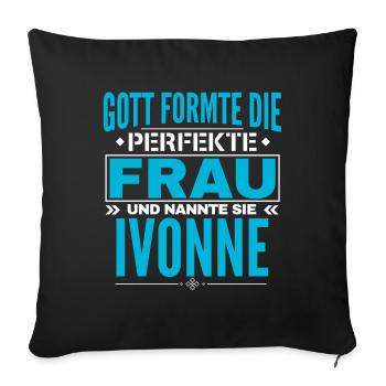 Ivonne Name Design - Sofakissen mit Füllung 45 x 45 cm - Schwarz - Vorne