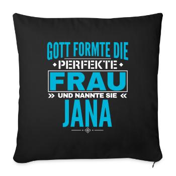 Jana Name Design - Sofakissen mit Füllung 45 x 45 cm - Schwarz - Vorne