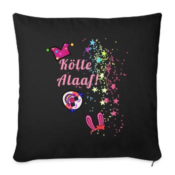 Stars, kölle alaaf, carnival, clown - Sofa pillow with filling 45cm x 45cm - black - Front
