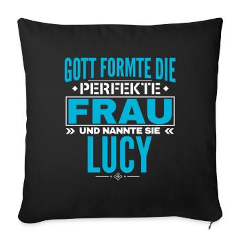 Lucy Name Design - Sofakissen mit Füllung 45 x 45 cm - Schwarz - Vorne