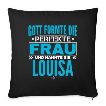 Conception du nom Louisa - Coussin et housse de 45 x 45 cm - noir - Devant