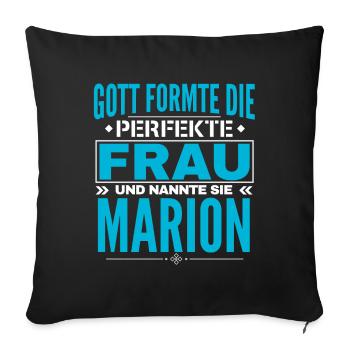 Marion Name Design - Sofa pillow with filling 45cm x 45cm - black - Front