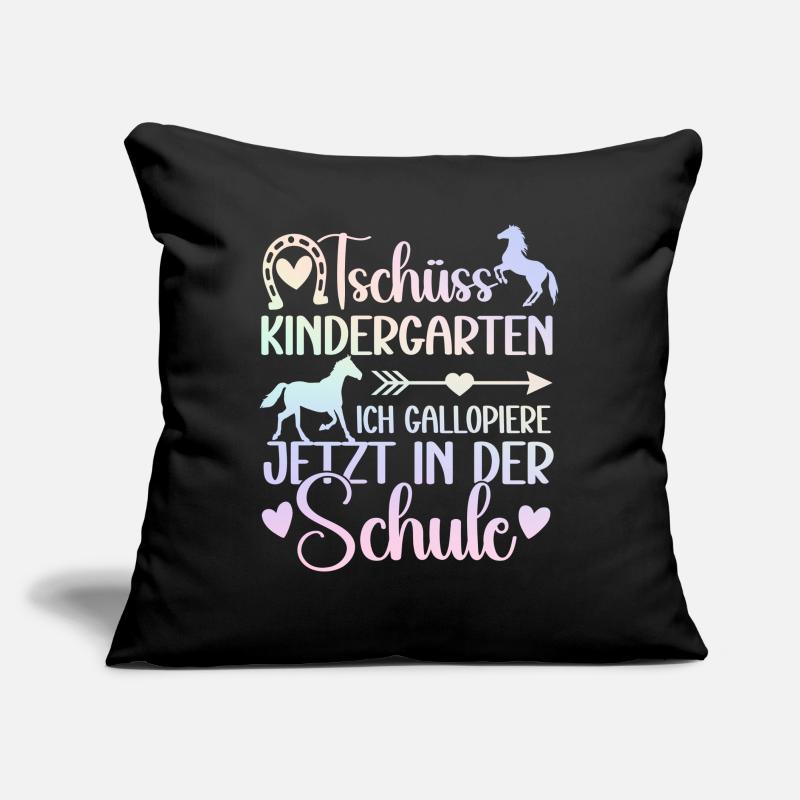 Schulkind 2024 Mädchen Pferd Einschulung 2024 Mädc Sofakissen mit Füllung 45 x 45 cm