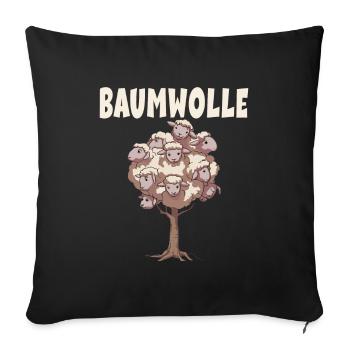 Baumwolle Schafe für einen Schafliebhaber - Sofakissen mit Füllung 45 x 45 cm - Schwarz - Vorne