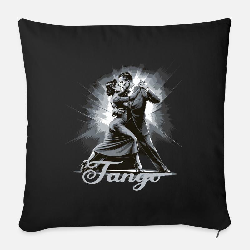 Tango Tanz für einen Tango Tänzer Tänzerinnen - Sofakissen mit Füllung 45 x 45 cm - Schwarz