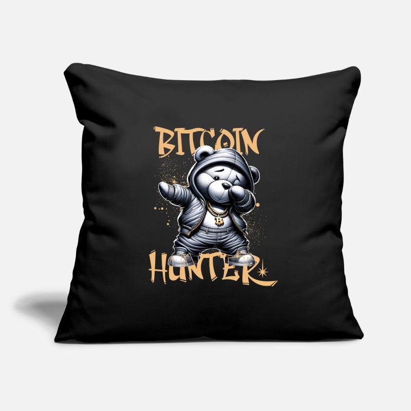 Bitcoin Hunter Teddy Dabbing Sofa pillow with filling 45cm x 45cm