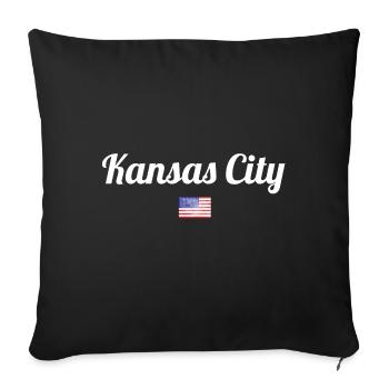 KANSAS CITY - Sofa pillow with filling 45cm x 45cm - black - Front