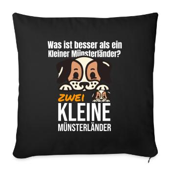 Kleiner Münsterländer - Sofakissen mit Füllung 45 x 45 cm - Schwarz - Vorne