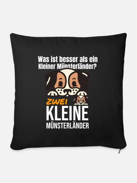 Kleiner Münsterländer - Sofakissen mit Füllung 45 x 45 cm - Schwarz