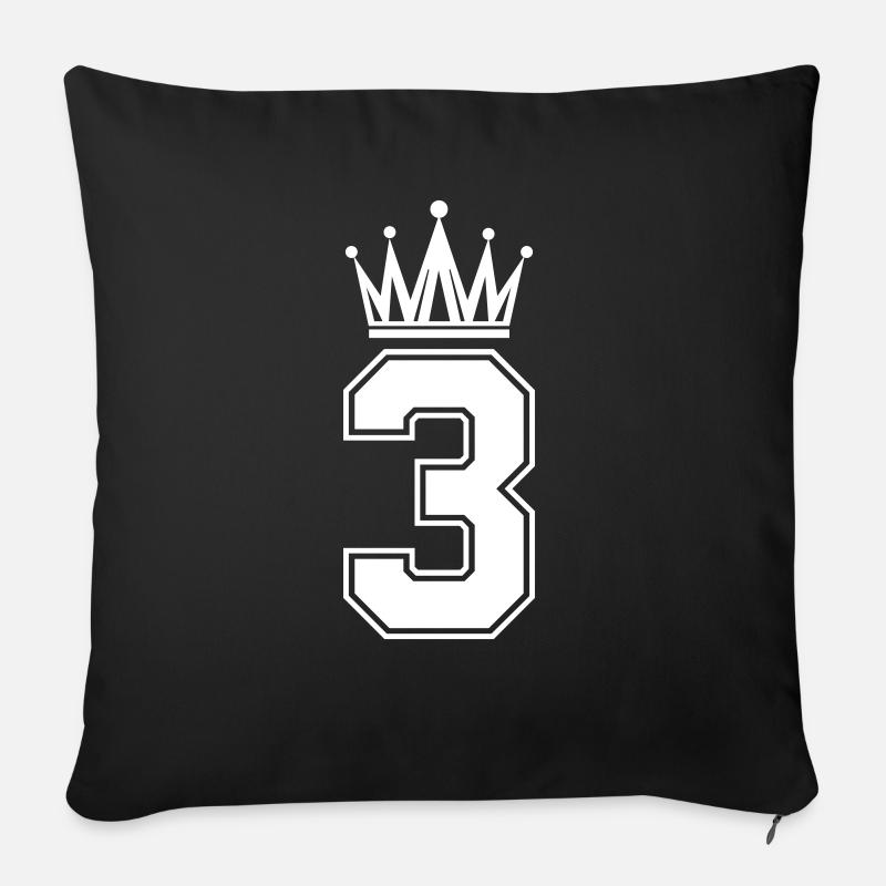 3 Krone - Sofakissen mit Füllung 45 x 45 cm - Schwarz