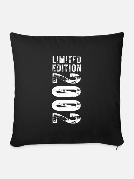 limited edition 2002 20th birthday - Sofa pillow with filling 45cm x 45cm - black