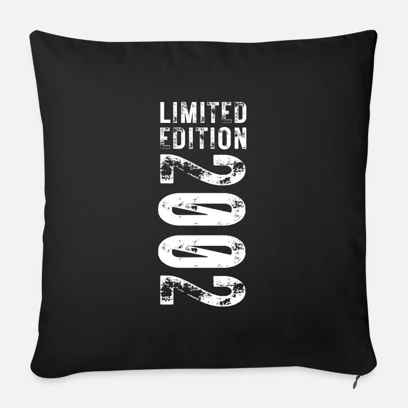 limited edition 2002 20. Geburtstag - Sofakissen mit Füllung 45 x 45 cm - Schwarz