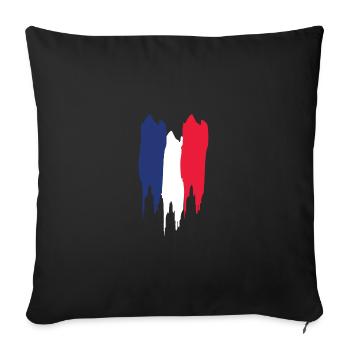 Drapeau français - Coussin et housse de 45 x 45 cm - noir - Devant