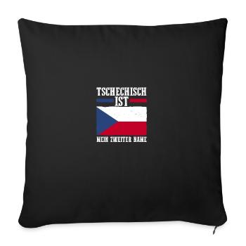 Tschechen Tschechisch Tschechien - Sofakissen mit Füllung 45 x 45 cm - Schwarz - Vorne