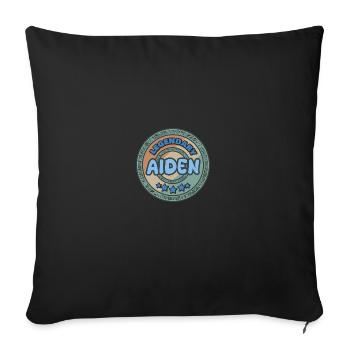 Gift for Aiden - Sofa pillow with filling 45cm x 45cm - black - Front