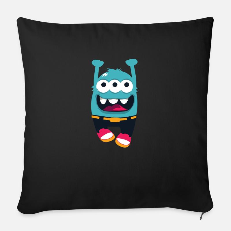 monstre tourbillon - Coussin et housse de 45 x 45 cm - noir