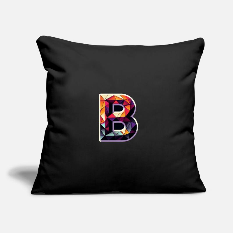Buchstabe B Polygon bunt Sofakissen mit Füllung 45 x 45 cm